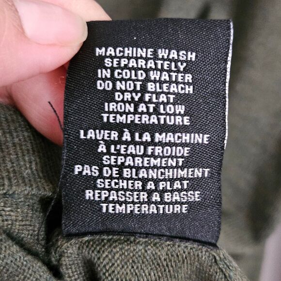 Magaschoni Sweater Mens XL Olive Heather Green Henley Wool Blend Collared NWT - Picture 6 of 10